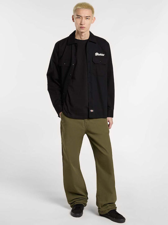 Canvas Carpenter Trousers in Loose Fit Khaki