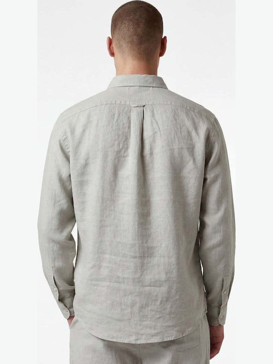 Long Sleeve Linen Shirt Gray Pagou