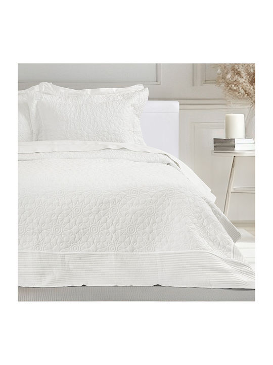 Nima Calla Σετ Κουβερλί Υπέρδιπλο Microfiber Ivory 240x260cm 3τμχ