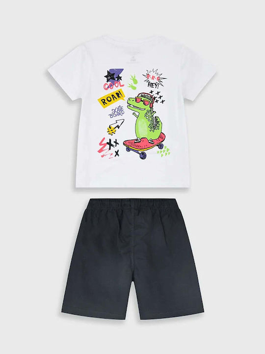 Energiers Set Pentru Copii Cu Pantaloni Scurți Albi 2 Bucăți Energiers Set Pentru Copii Cu Pantaloni Scurți Albi 2 Bucăți