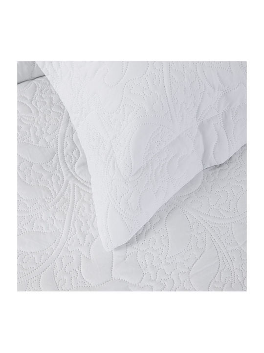 Nima Heather Coverlet Set Double Microfiber Heather White 240x260cm 3 Pieces
