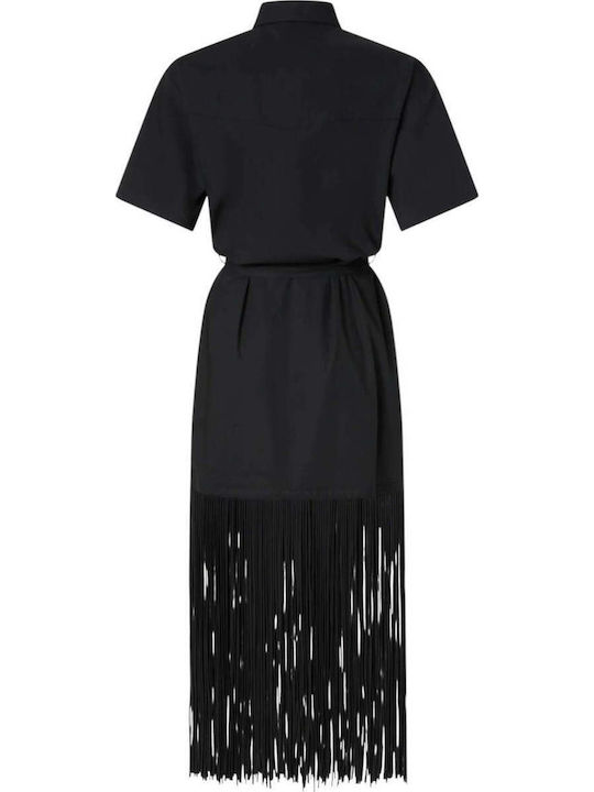Summer Maxi Shirt Dress Black