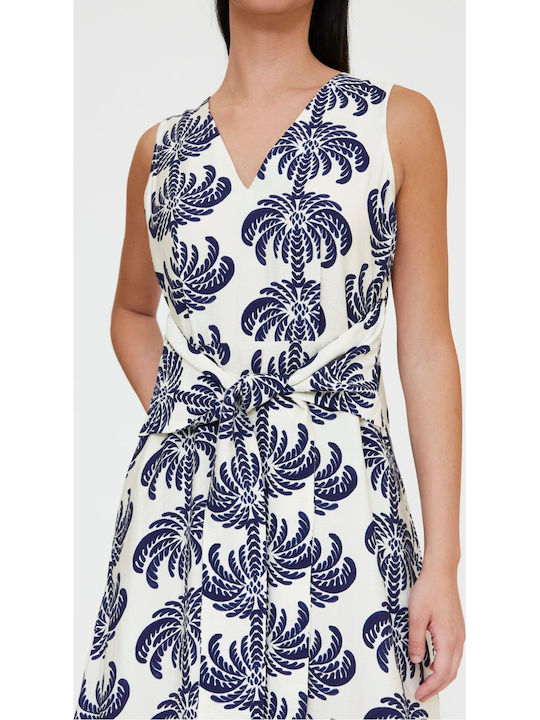 Summer Midi Dress Blue White