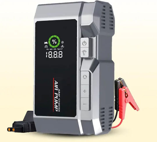 Portable Car Battery Starter with Power Bank Pump Flashlight 12V
