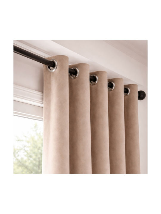 My Home Luxury Window Curtain with Grommets Beige 280x270cm