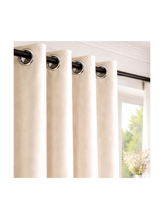 My Home Luxury Window Curtain with Grommets Beige 280x270cm