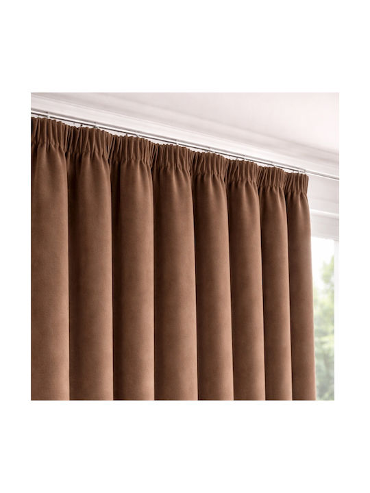 My Home Luxury Window Curtain with Pencil Pleat Mocha 280x270cm