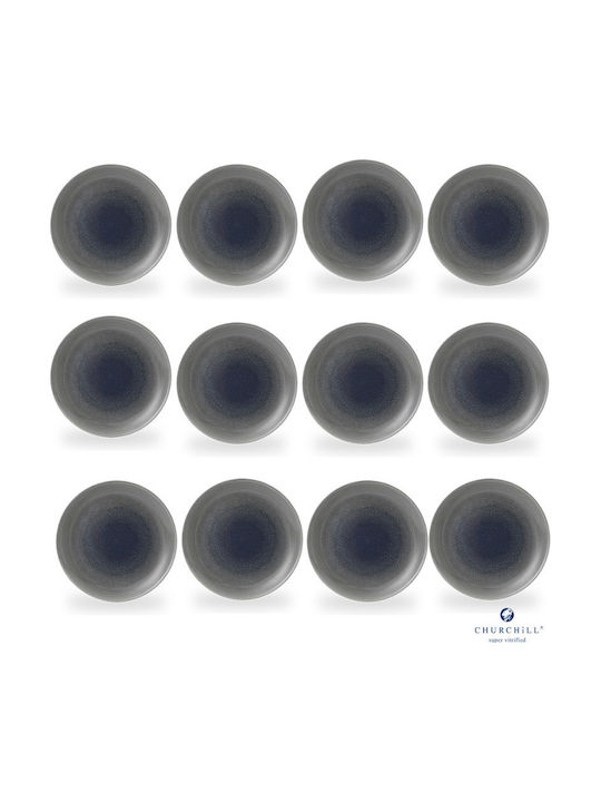 Churchill 1795 Stonecast Serving Plate Shallow Porcelain Gold 21.7cm 12 Pieces