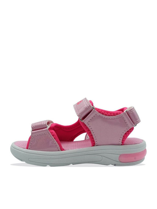 Kids' Sandals with Hoop & Loop Closure and Lights Pink