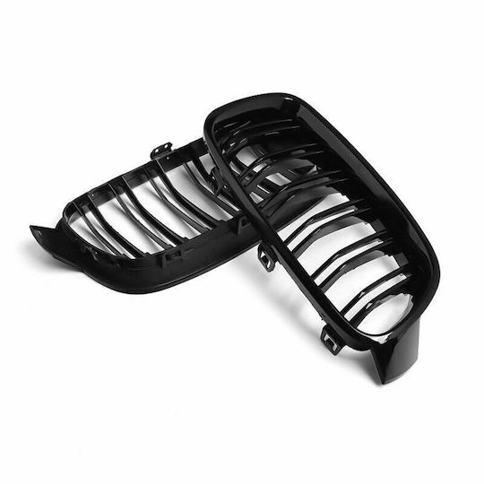 Капаци За Огледала Batman Стил Двойна Бъбрек Подходящи За BMW Серия 3 F30 F31 2011-2018 Черен Piano Гланц