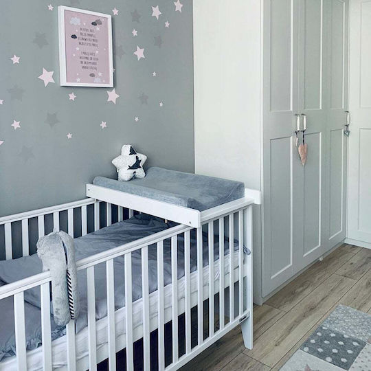 Hard Changing Pad with Cover Made of Grey Fabric 47x72cm