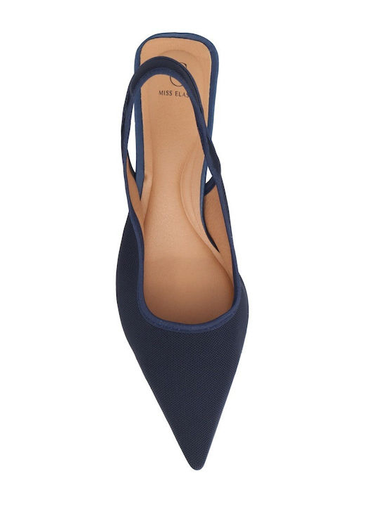 Heels with Chunky Low Heel Blue