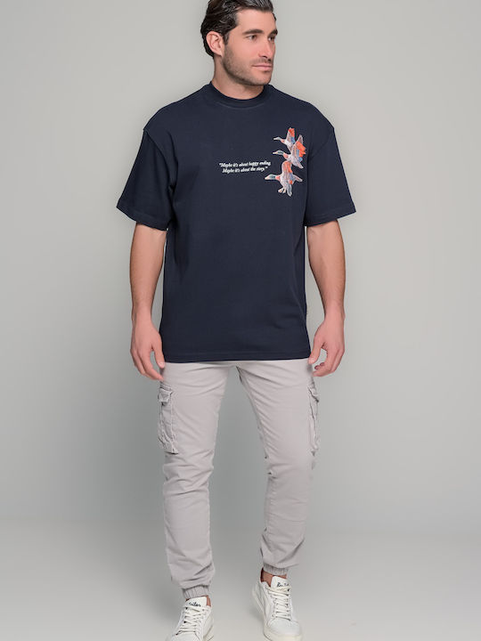 Roots Cargo Elastic Trousers in Relaxed Fit Gray
