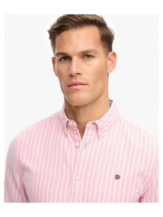 Long Sleeve Shirt in Regular Fit Coral-optic-stripe