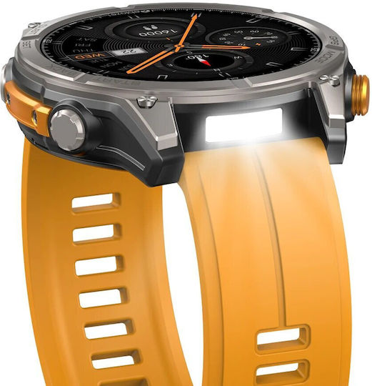 Zeblaze Stratos 4 Неръждаема Стомана 49mm Водоустойчив Смарт Часовник с Пулсометър Оранжев M/L