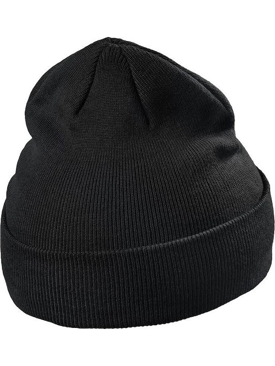 Beanie Unisex Σκούφος Πλεκτός σε Μαύρο χρώμα