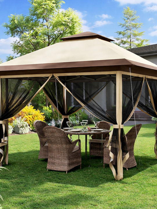 Bakaji Foldable Garden Gazebo White 3.6x3.6m