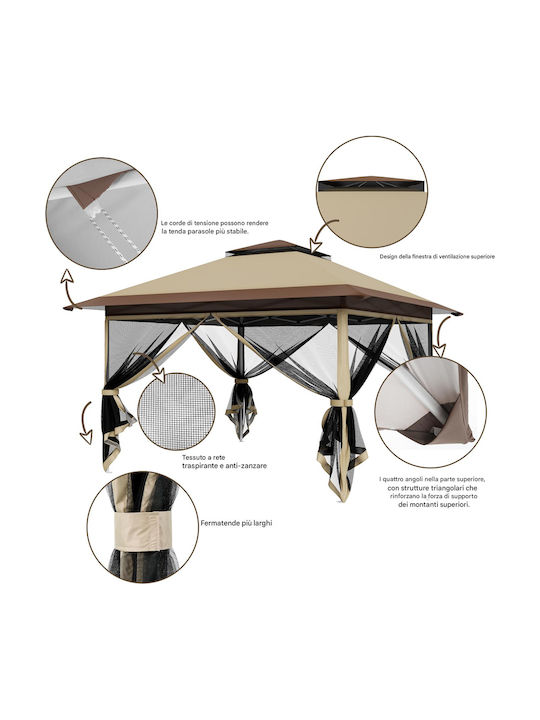 Bakaji Foldable Garden Gazebo White 3.6x3.6m