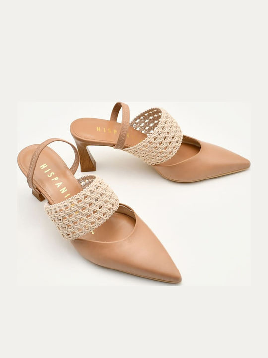 Flat Δερμάτινα Mules σε Καφέ Χρώμα