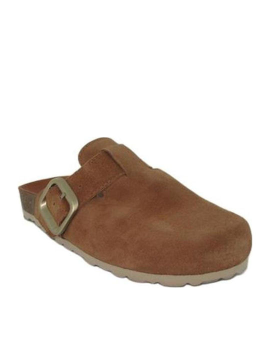Damen Hausschuhe Braun Wildleder