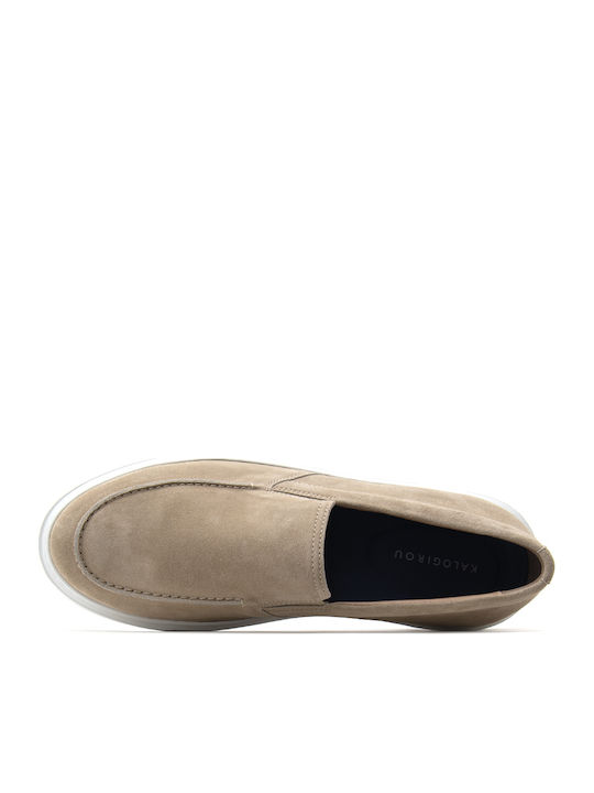 Suede Ανδρικά Loafers σε Μπεζ Χρώμα