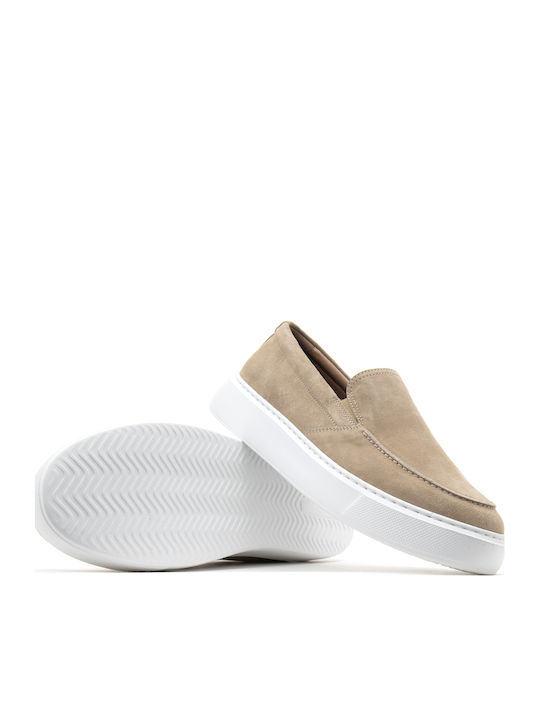 Suede Ανδρικά Loafers σε Μπεζ Χρώμα