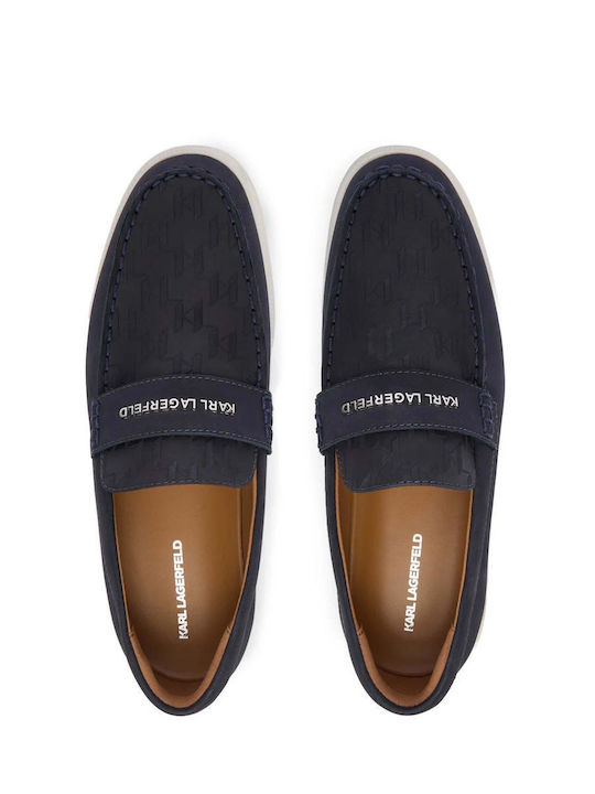 Δερμάτινα Ανδρικά Loafers σε Μπλε Χρώμα
