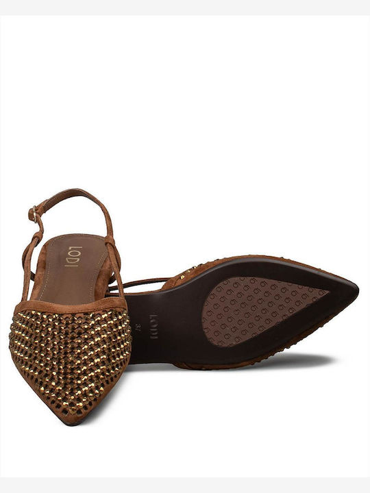 Women's Ballerina Shoes Slingback In Brown Colour