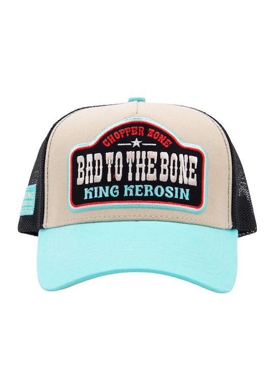 King Kerosin Καπέλο Bad To Bone Trucker Cap Turquoise Ecru King Kerosin Καπέλο Bad To Bone Trucker Cap Turquoise Ecru