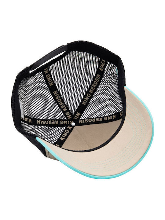 King Kerosin Καπέλο Bad To Bone Trucker Cap Turquoise Ecru