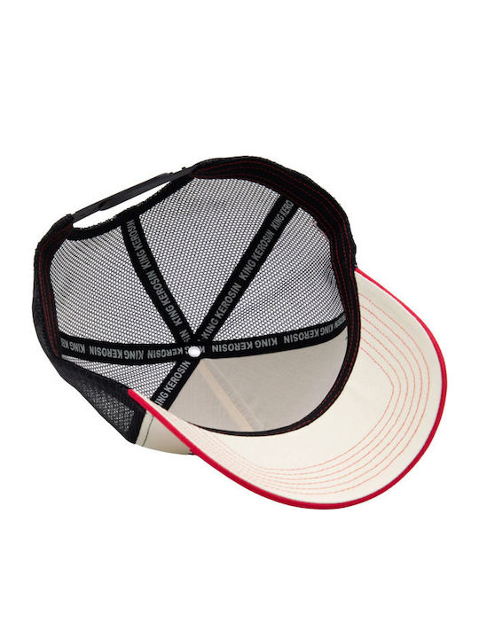 King Kerosin Καπέλο Salt Lake Trucker Cap Red Offwhite
