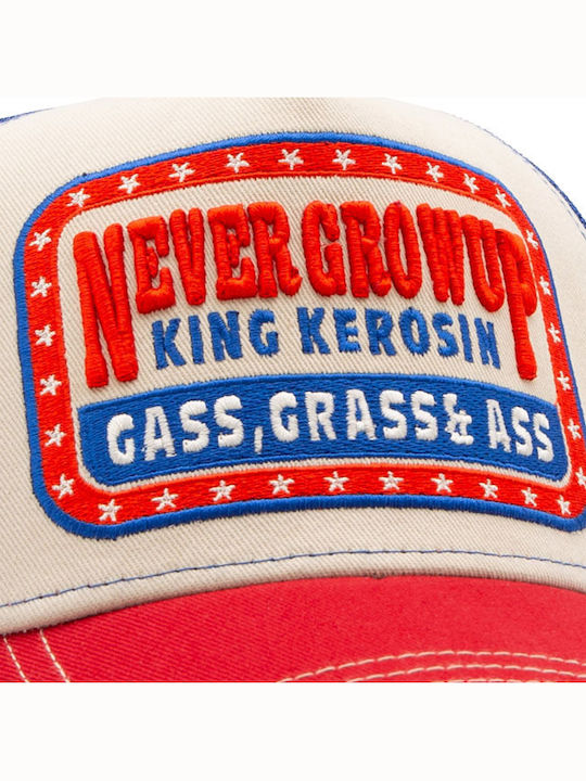 King Kerosin Καπέλο Never Grow Up Trucker Cap Beige