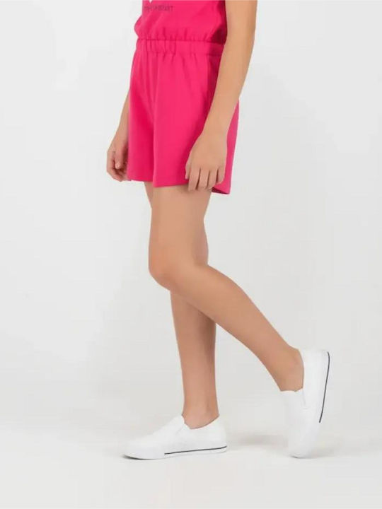 Playsuit Kids Shorts/Bermuda Fabric Heart Fuchsia