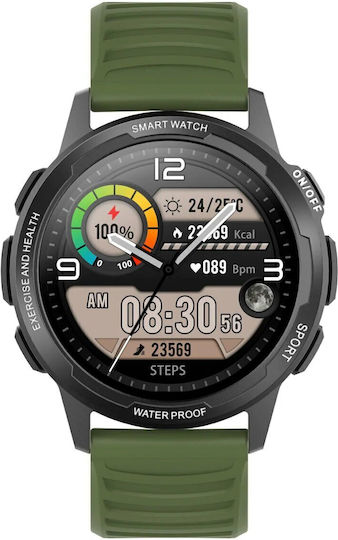 Bemi Aluminum 44mm Smartwatch with Heart Rate Monitor Gray