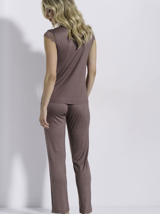 Jeannette Lingerie Νυχτικό Εγκυμοσύνης & Θηλασμού Καφέ
