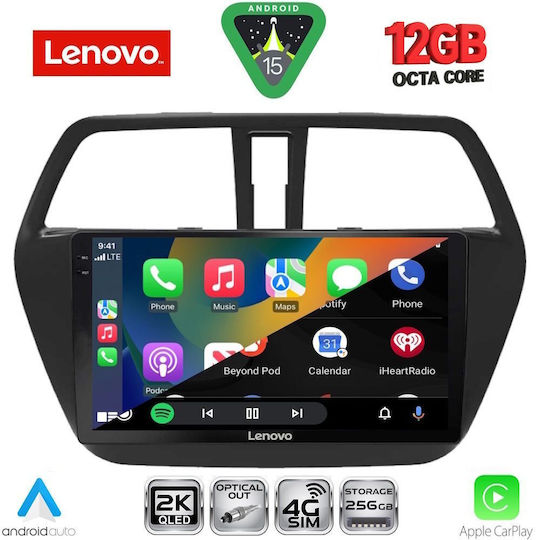 Lenovo Car Audio System for Suzuki SX4 S-Cross 2014-2021 (Bluetooth/USB/WiFi/GPS/Apple CarPlay/Android Auto) with 9" Touch Screen