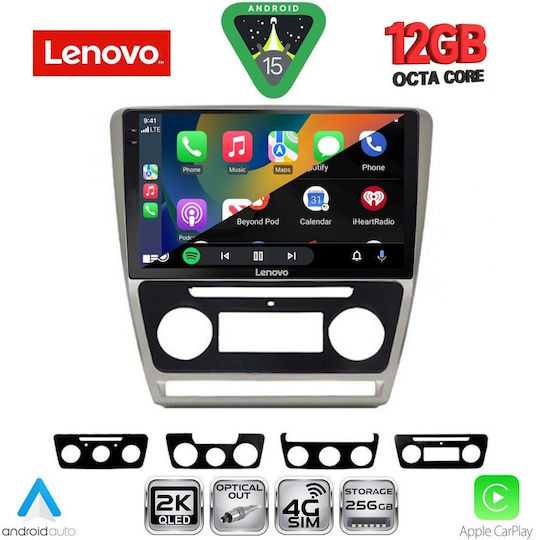 Lenovo Car Audio System for Skoda Octavia 2005-2012 with Clima Bluetooth USB WiFi GPS Apple CarPlay Android Auto with 10" Touch Screen