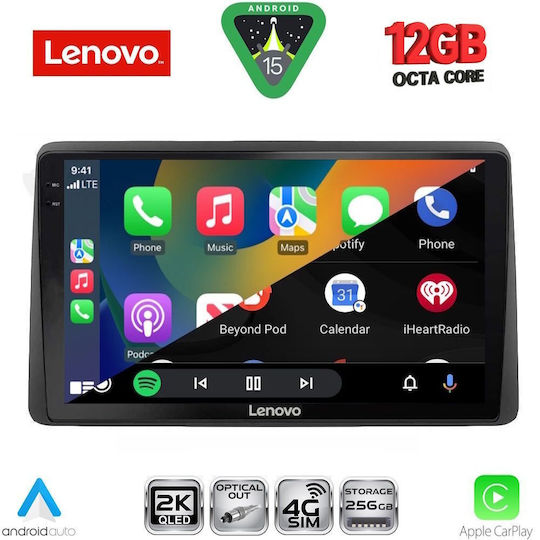 Lenovo Car Audio System for Dacia Duster 2019 (Bluetooth/USB/WiFi/GPS/Apple CarPlay/Android Auto) with 10" Touch Screen