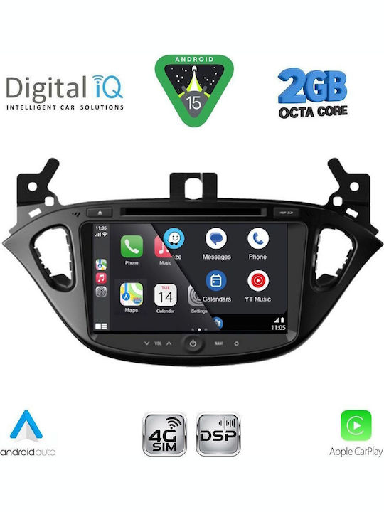 Digital IQ Auto-Audiosystem für Opel Adam / Corsa 2014-2021 Bluetooth USB Eingebautes Wi-Fi GPS Apple CarPlay Android Auto mit 8 Zoll Touchscreen DIGITAL IQ BLF 321 CPA