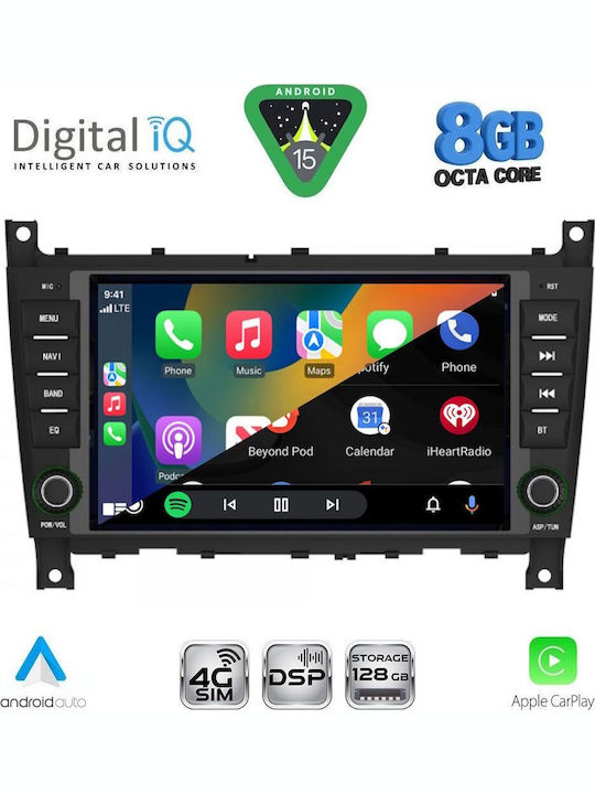 Digital IQ Auto-Audiosystem Für Mercedes-Benz C Klasse / CLK Klasse 2004-2008 Mit Touchscreen 8"