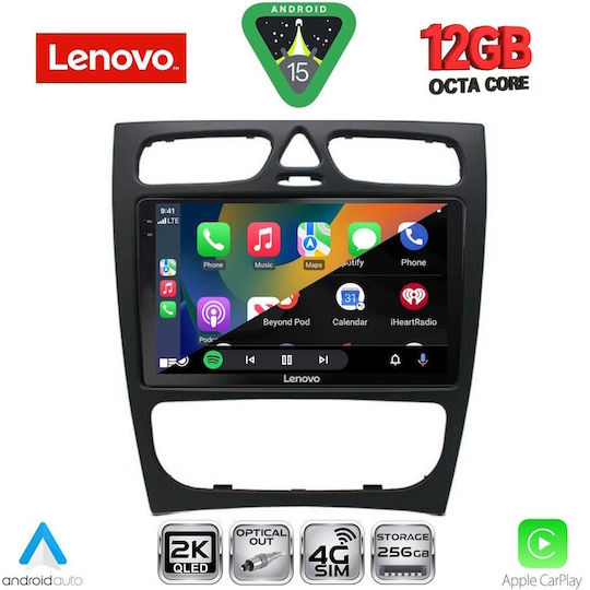 Lenovo Car Audio System for Mercedes-Benz C Class 1999-2004 (Bluetooth/USB/WiFi/GPS/Apple CarPlay/Android Auto) with 9" Touch Screen