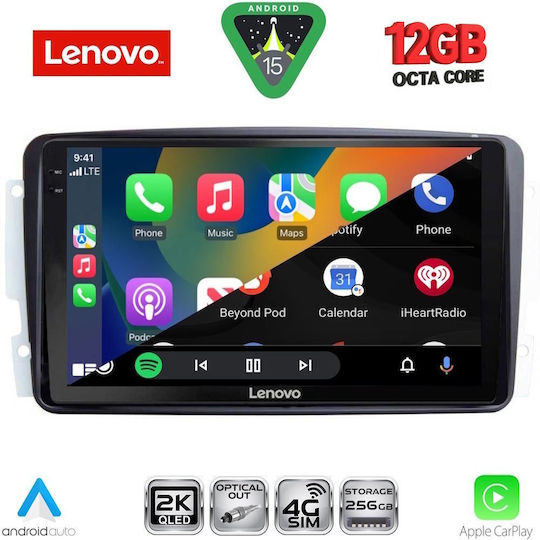 Lenovo Ηχοσύστημα Αυτοκινήτου για Mercedes-Benz CLK Class 2000-2004 (Bluetooth/USB/WiFi/GPS/Apple-Carplay/Android-Auto) με Οθόνη Αφής 9"