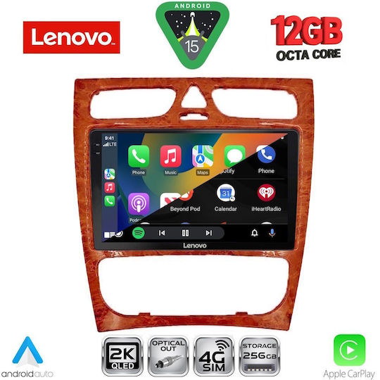 Lenovo Ηχοσύστημα Αυτοκινήτου για Mercedes-Benz C Class Nissan Cherry 1999-2004 (Bluetooth/USB/WiFi/GPS/Apple-Carplay/Android-Auto) με Οθόνη Αφής 9"