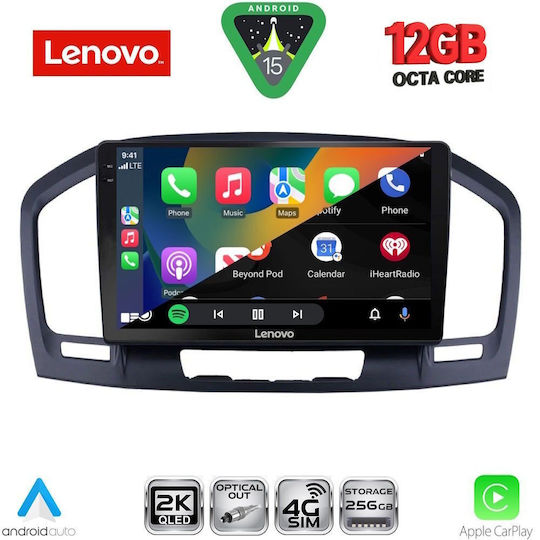 Lenovo Ηχοσύστημα Αυτοκινήτου για Opel Insignia 2008-2013 (Bluetooth/USB/WiFi/GPS/Apple-Carplay/Android-Auto/CD) με Οθόνη Αφής 9"