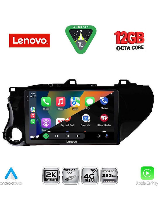 Lenovo Car Audio System for Toyota Hilux 2017 Bluetooth USB WiFi GPS Apple CarPlay Android Auto with 10" Touch Screen