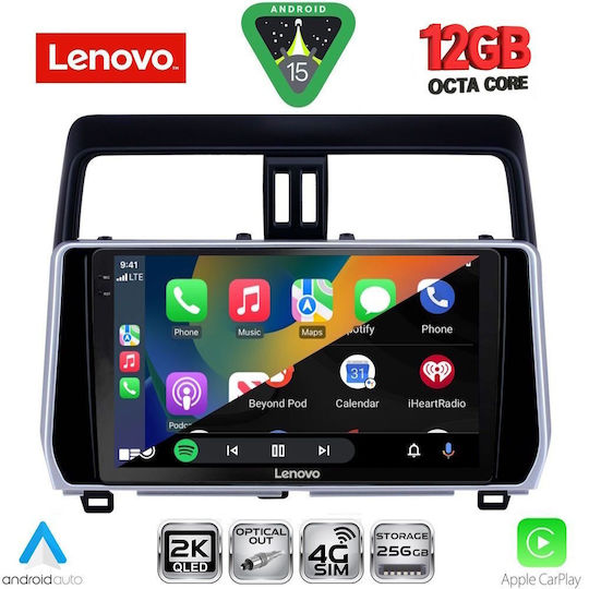 Lenovo Car Audio System for Toyota Land Cruiser 2019-2023 Bluetooth USB WiFi GPS Apple CarPlay Android Auto with 10" Touch Screen