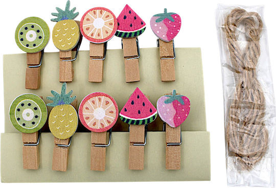 Wooden Clothespins Fruit 35mm 10 Pack 7dis153