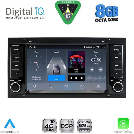 Digital IQ Ηχοσύστημα Αυτοκινήτου για Volkswagen Touareg 2003-2011 (Bluetooth/USB/WiFi/GPS/Apple-Carplay/Android-Auto)