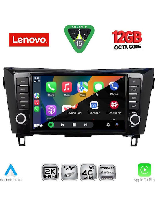 Lenovo Car Audio System for Nissan Qashqai / X-Trail 2014-2021 Bluetooth USB WiFi GPS Apple CarPlay Android Auto with 9" Touch Screen