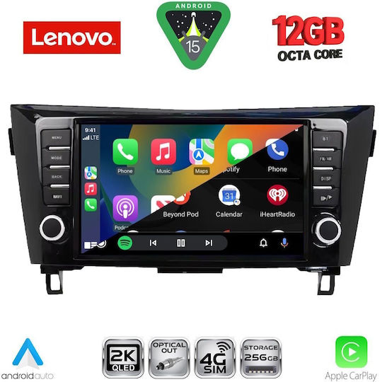Lenovo Car Audio System for Nissan Qashqai / X-Trail 2014-2021 Bluetooth USB WiFi GPS Apple CarPlay Android Auto with 9" Touch Screen